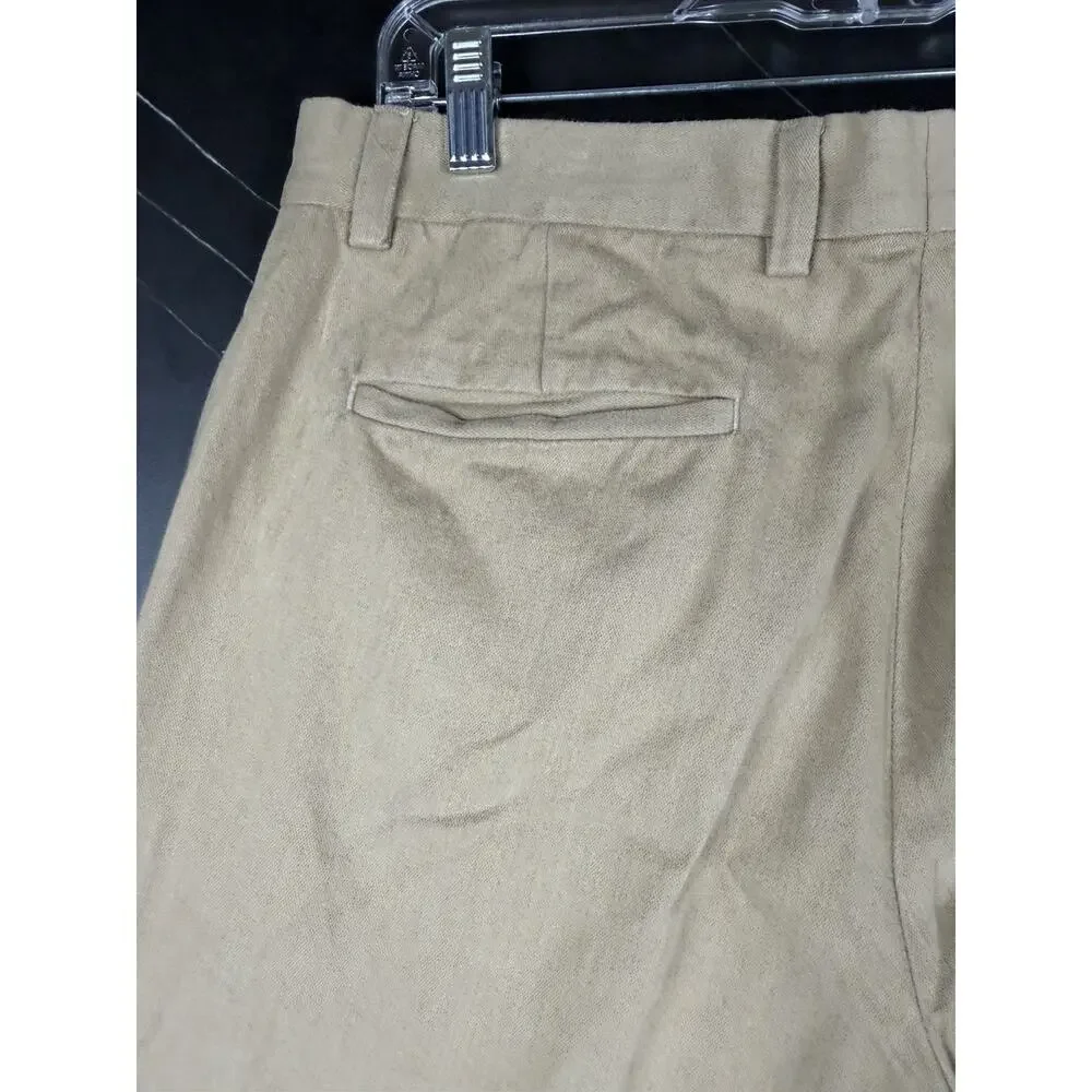 Banana Republic Pants Men’s 33x25 Tan Cotton Wool Blend Dress Trousers Wide Leg